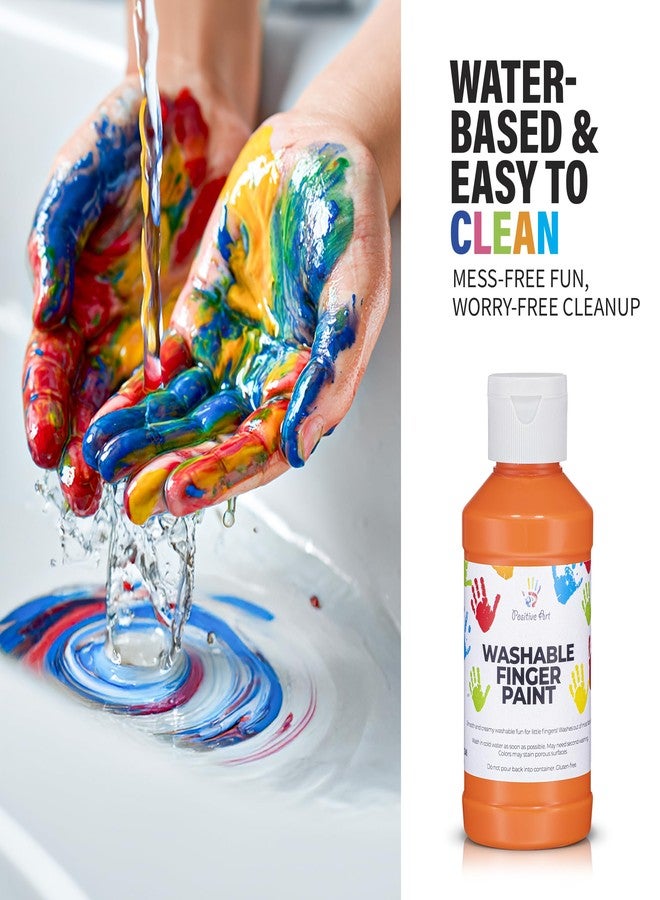 Positive Art Washable Finger Paint for Kids (6 Colors, 4 fl oz Each) Made in USA - Non-Toxic, Easy Soap-and-Water Cleanup, Smooth Creamy Texture - Toddler & Preschool Art Supplies - Mess Free Paint - Image 5
